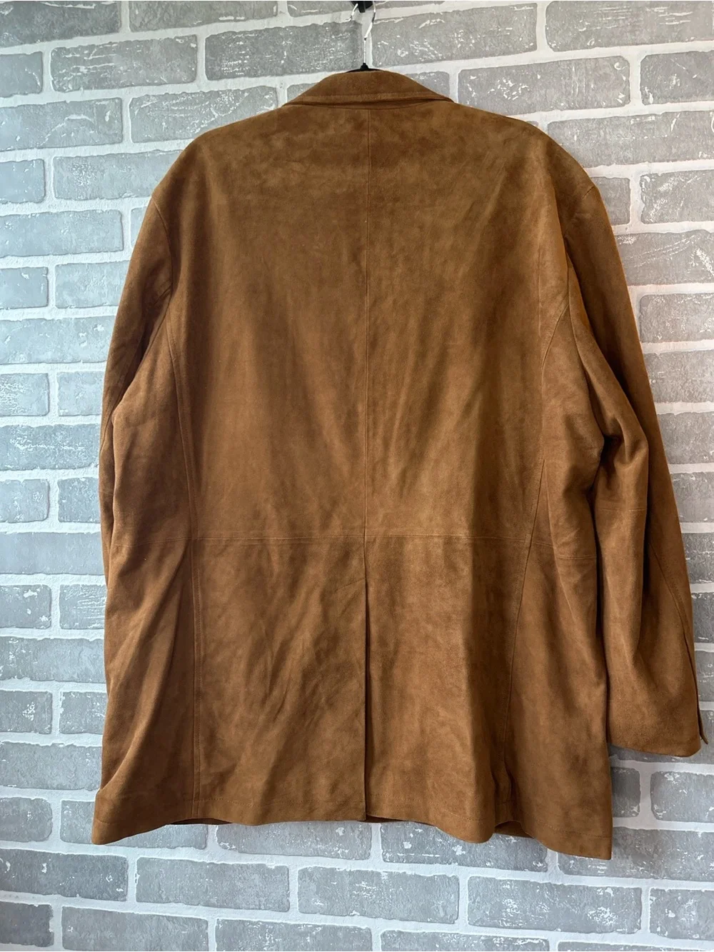 Orvis 100% Leather Sport Coat Blazer Mens 46 Brown Western Cowboy Ranch Jacket